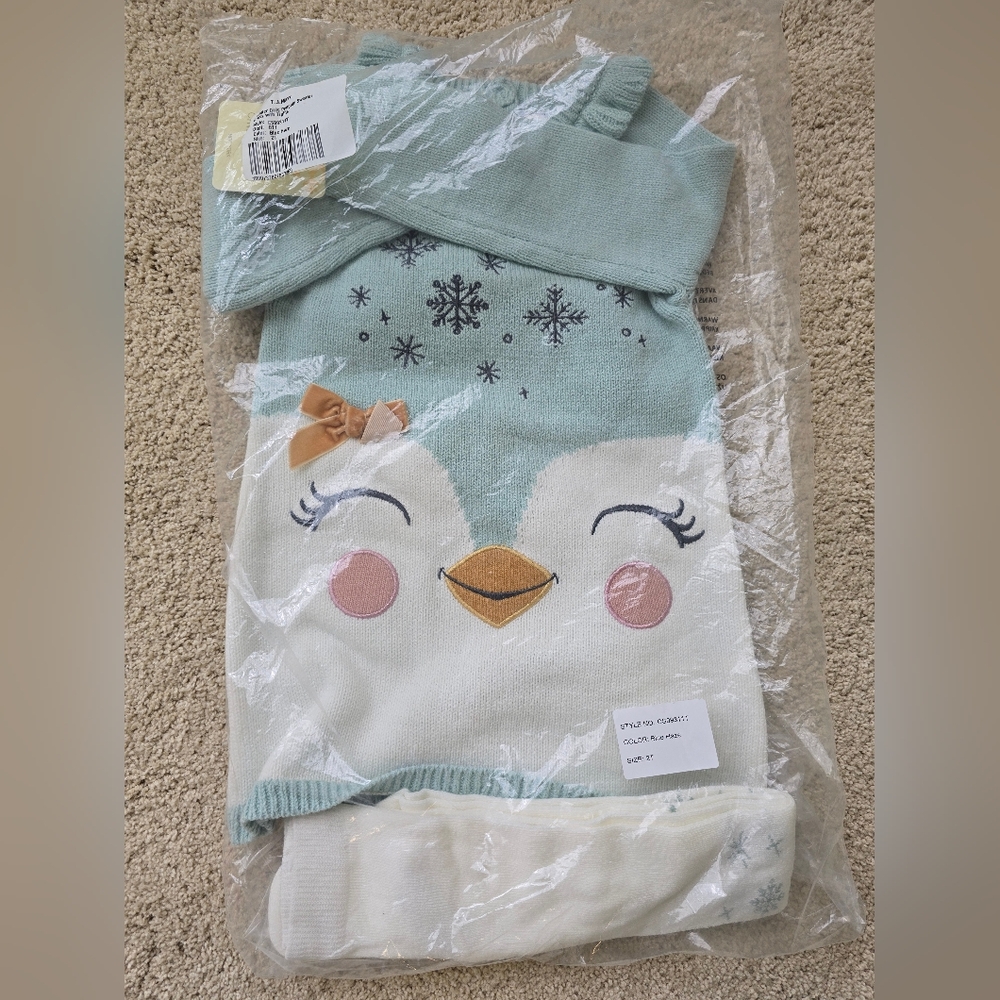 Cynthia Rowley Blue Winter Snowflakes Knitted Toddler 2T Sweater Dress